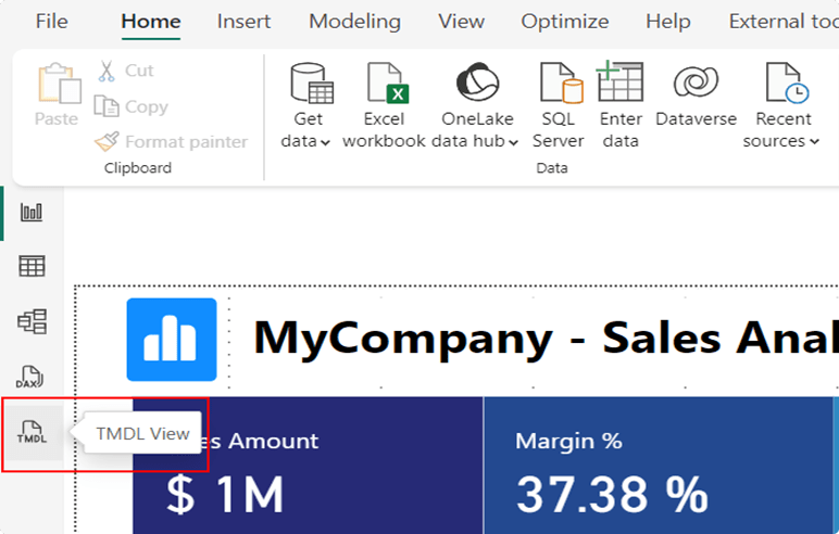 como habilitar TMDL Power BI